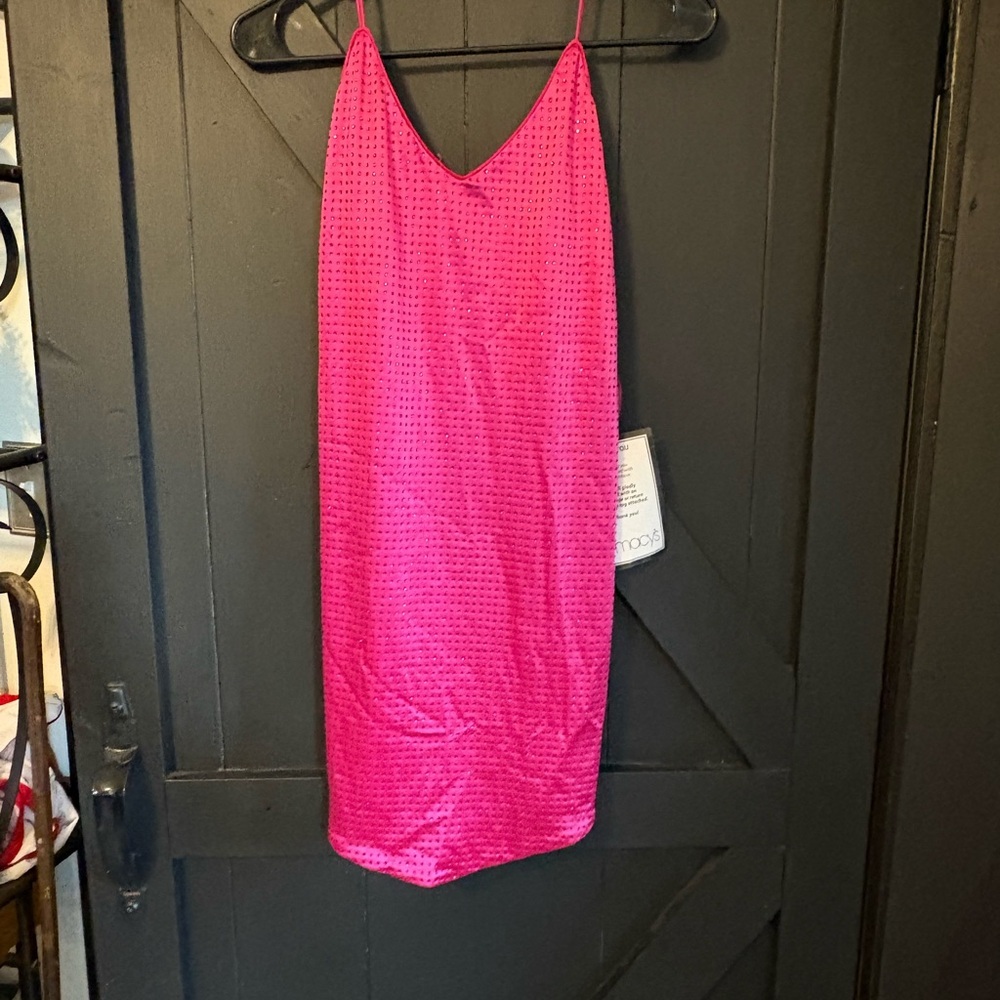 City Studio Vibrant Pink Dress with Embellishments